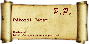 Pákozdi Péter névjegykártya